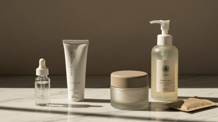essentielle minimalistische Hautpflegeprodukte